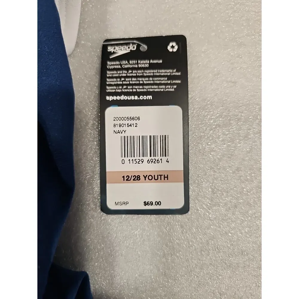 Speedo Youth Girls Flyback Training Suit, Navy, Size 12/28